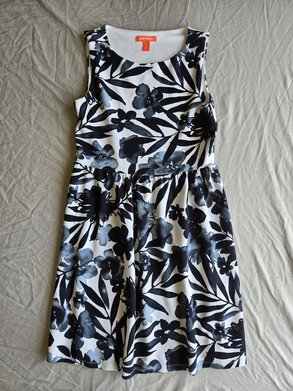 Joe Fresh Black & White Floral Midi Dress